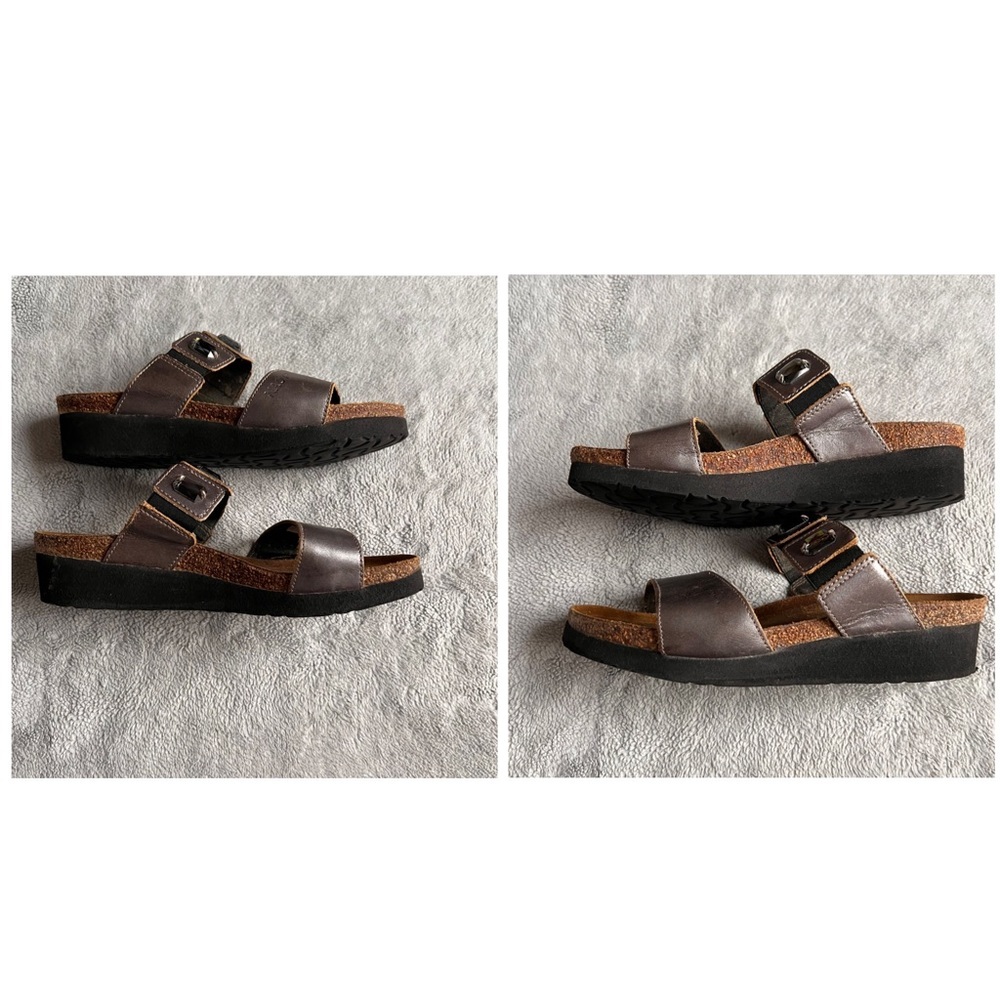 Naot  Michele Rhinestone Jewel Bejeweled Strappy Cork Comfort Sandal Silver Gray - Picture 5 of 15